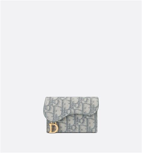 dior small saddle card holder|Dior saddle bloom card holder.